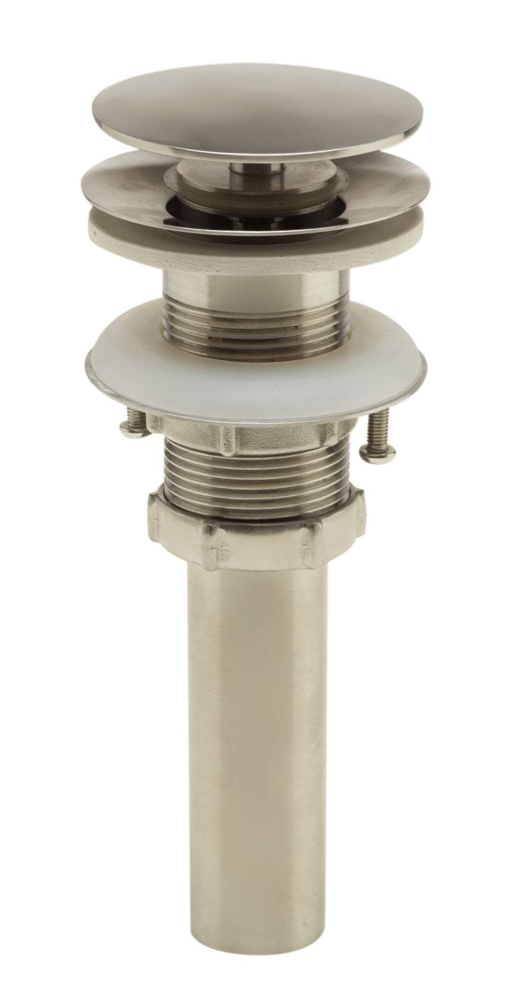 Brushed Stainless Steel Pop Up Drain for Sink w/o Overflow