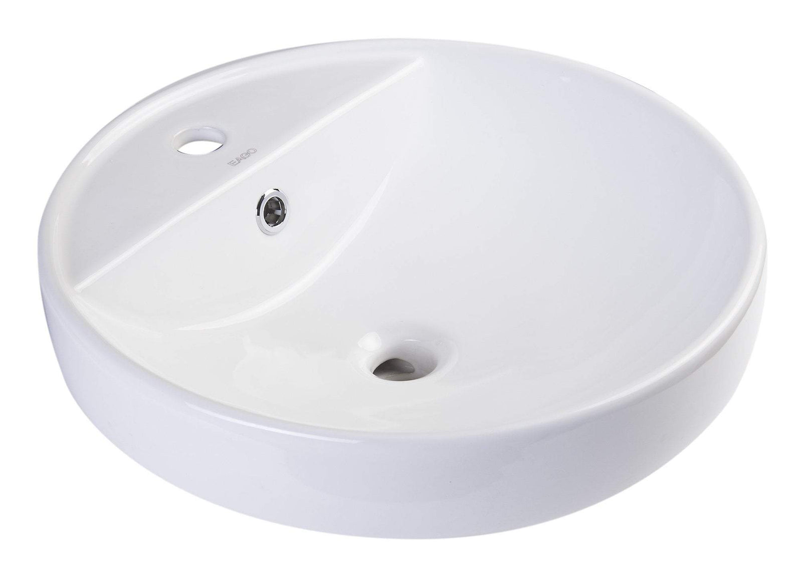 18" ROUND CERAMIC ABOVE MOUNT BATHROOM BASIN VESSEL SINK