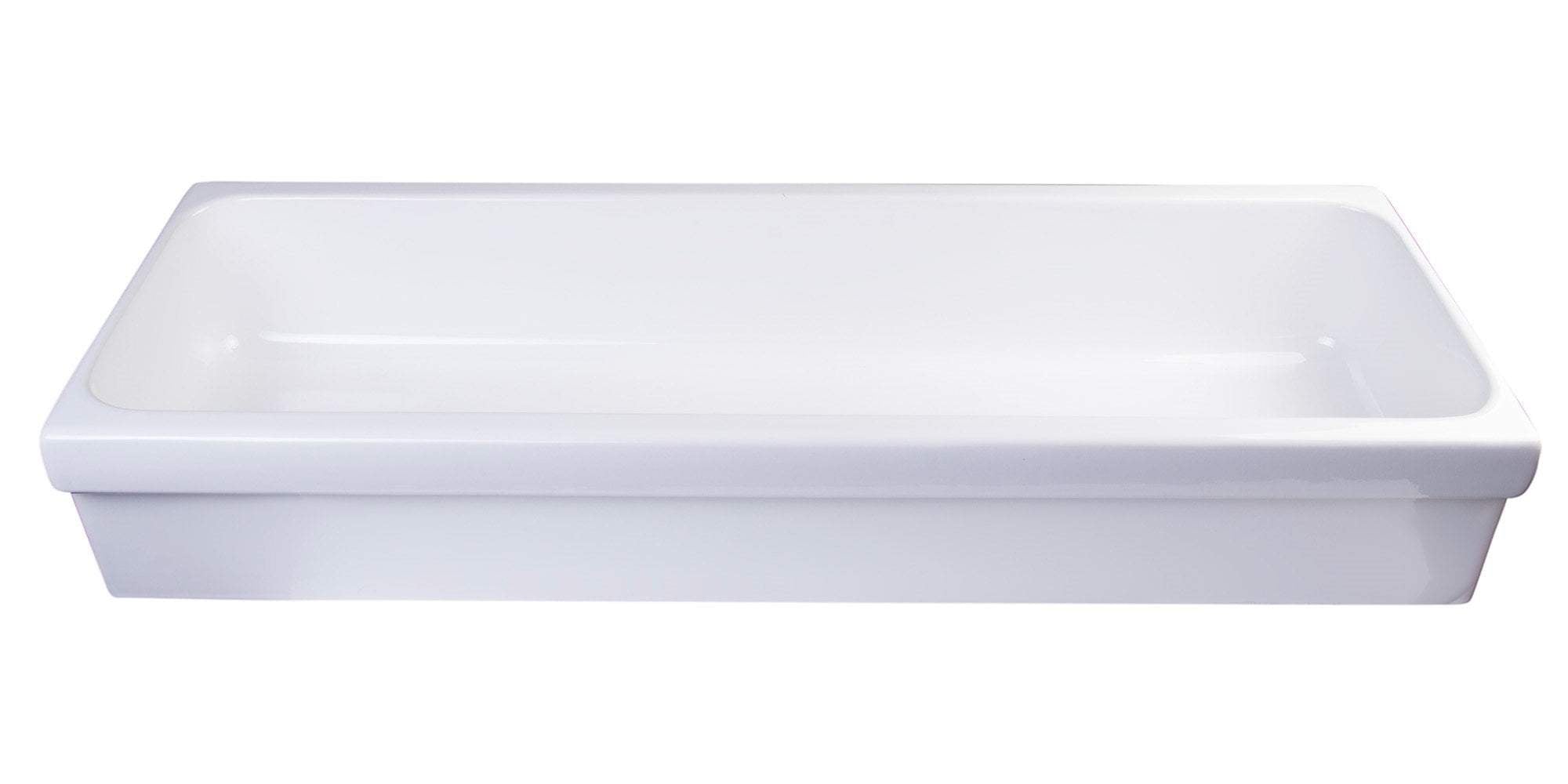 48&quot; White Above Mount Porcelain Bath Trough Sink