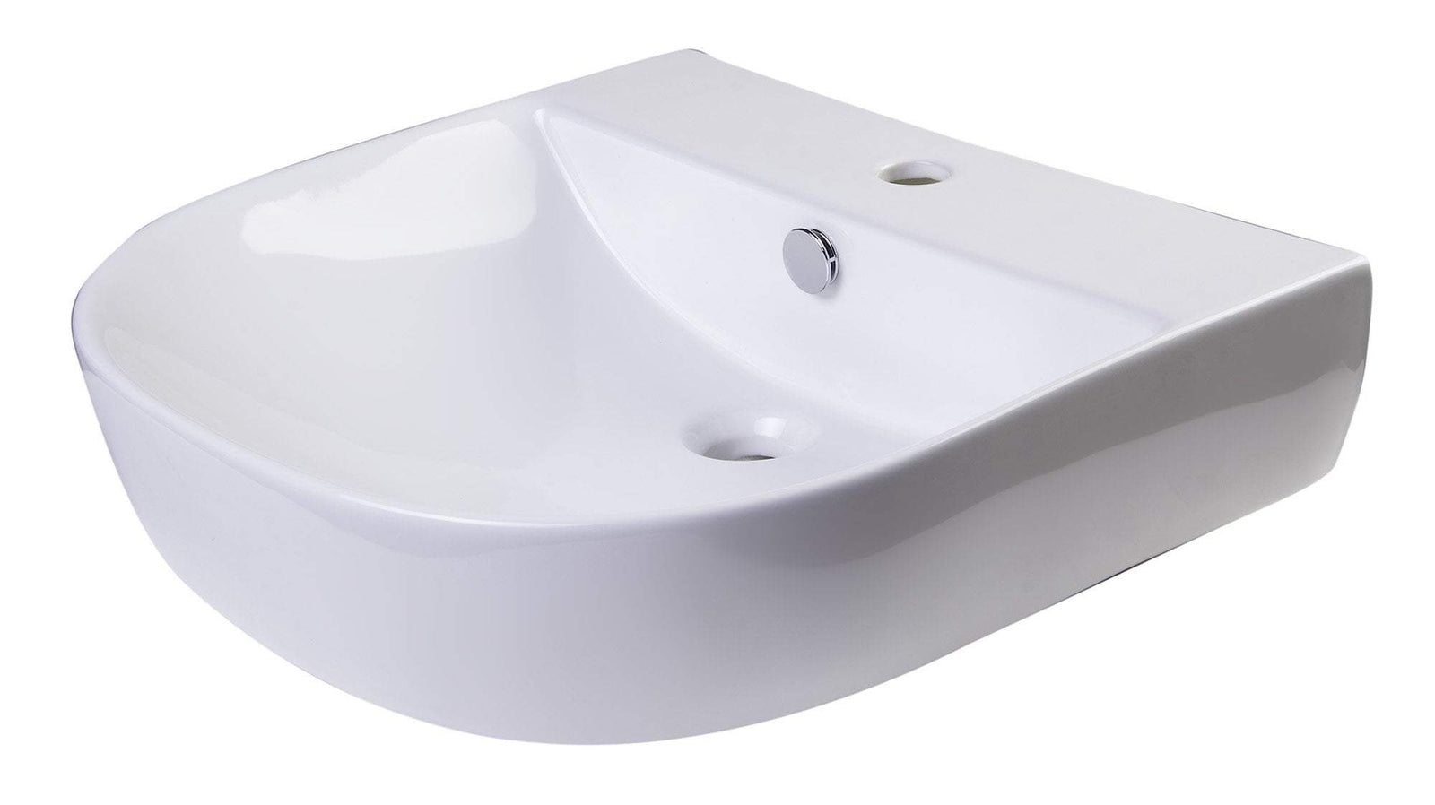 ALFI brand AB110  20" White D-Bowl Porcelain Wall Mounted Bath Sink
