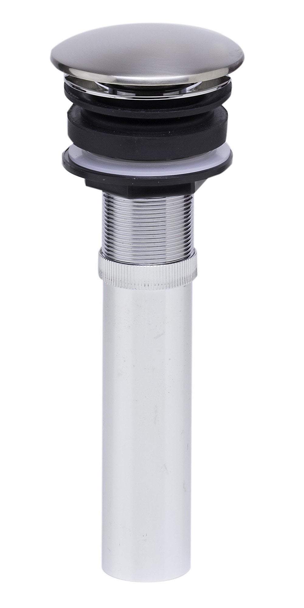 Brushed Nickel Pop Up Drain for Bathroom Sink without Overflow