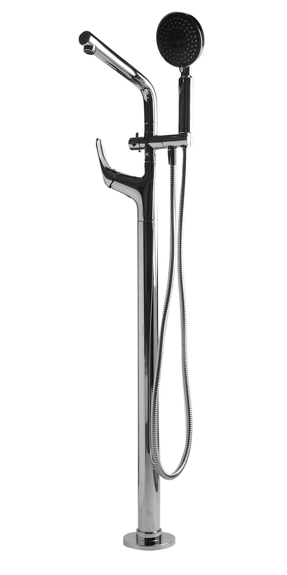 AB2758-PC Polished Chrome Floor Mounted Tub Filler + Mixer /w additional Hand Held Shower Head