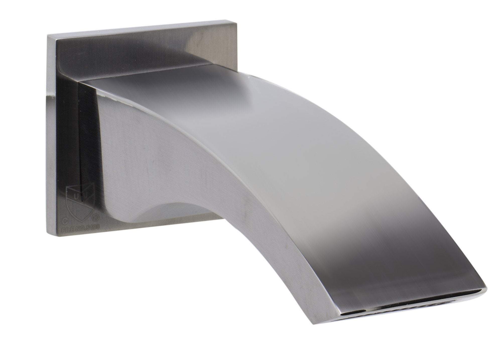 alfi brushed nickel curved wallmounted tub filler bathroom spout ab3301 bn