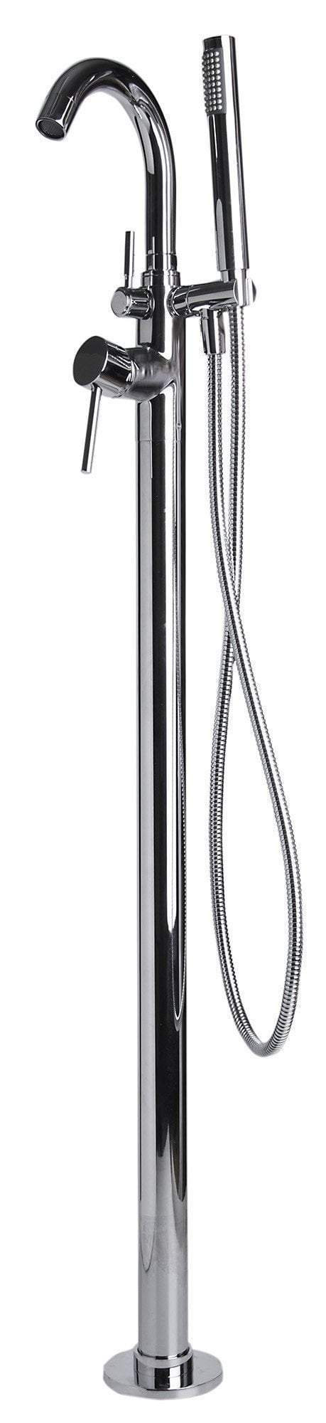 alfi polished chrome single lever floor mounted tub filler mixer w hand held shower head ab2534 pc