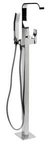 ALFI Polished Chrome Single Lever Floor Mounted Tub Filler Mixer w Handheld Shower Head