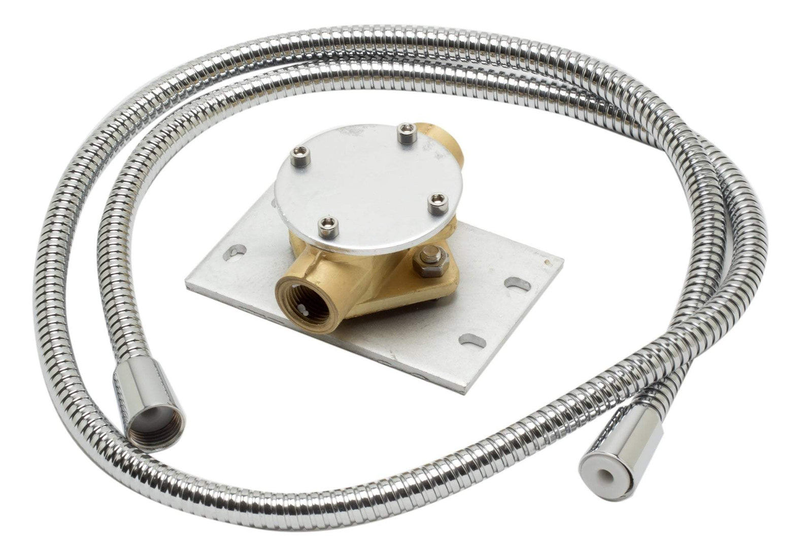 ALFI Polished Chrome Single Lever Floor Mounted Tub Filler Mixer w Handheld Shower Head