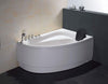 5&#39; Single Person Corner White Acrylic Whirlpool Bath Tub - Drain on Left