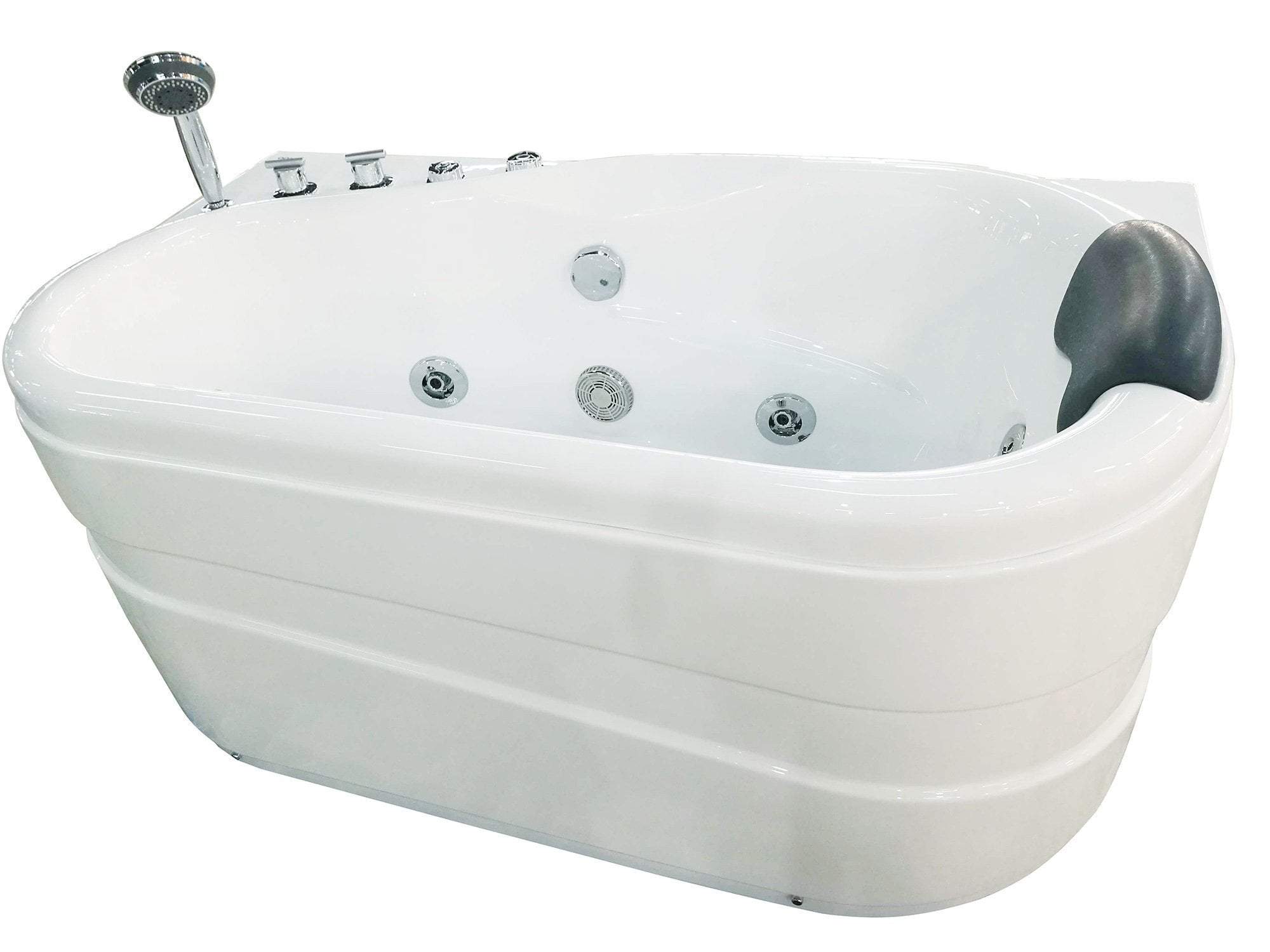 5'' White Acrylic Corner Whirpool Bathtub - Drain on Left