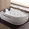 6 ft Right Corner Acrylic White Whirlpool Bathtub for Two