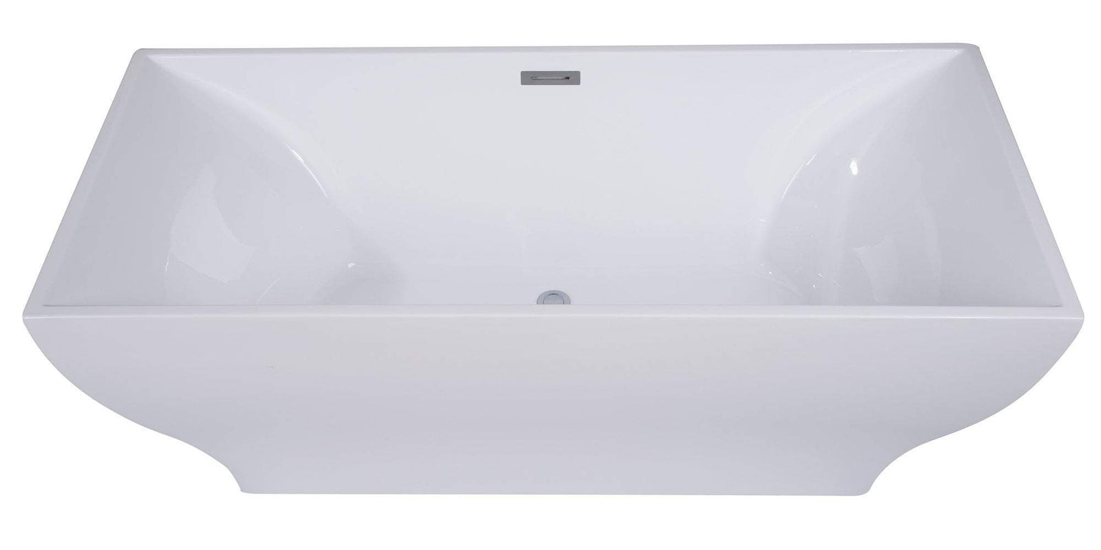 67 inch White Rectangular Acrylic Free Standing Soaking Bathtub