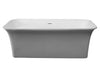 67&quot; White Rectangular Solid Surface Smooth Resin Soaking Bathtub