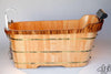 alfi 59 free standing oak wood bath tub with chrome tub filler ab1148