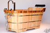 alfi 59 free standing oak wood bath tub with chrome tub filler ab1148