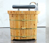 ALFI 61&quot; Free-Standing Cedar Wood Bath Tub with Chrome Tub Filler