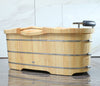 ALFI 61&quot; Free Standing Oak Wood Bath with Cushion Headrest