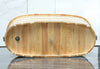 ALFI 61&quot; Free Standing Oak Wood Bath with Cushion Headrest