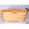 ALFI brand AB1136 61&quot; Free Standing Cedar Wooden Bathtub with Chrome Tub Filler