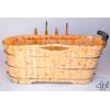 ALFI brand AB1136 61" Free Standing Cedar Wooden Bathtub with Chrome Tub Filler