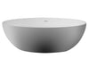 ALFI brand AB9941 67&quot; White Oval Solid Surface Smooth Resin Soaking Bathtub
