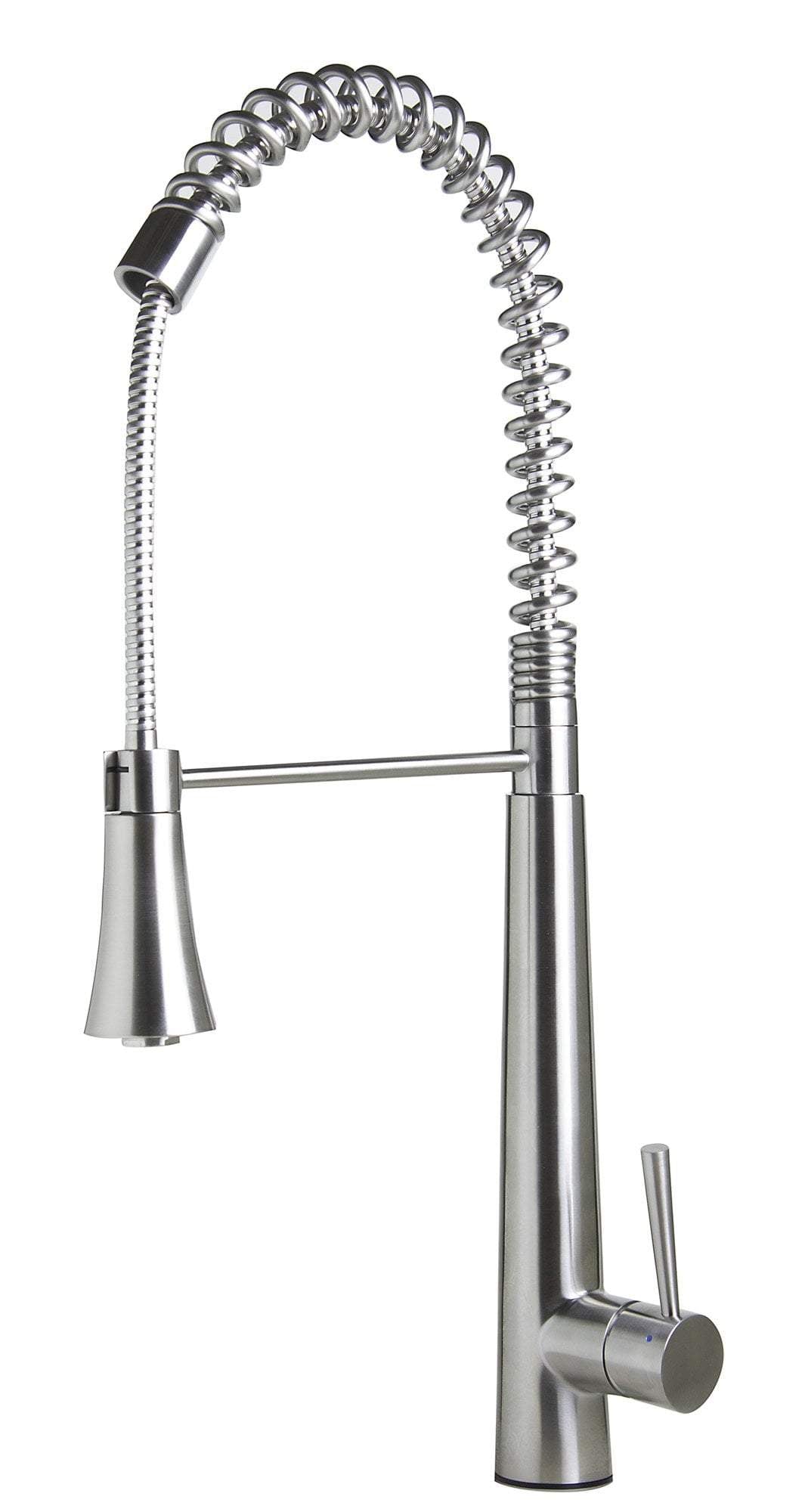ALFI brand AB2039S Solid Stainless Steel Commercial Spring Kitchen Faucet with Pull Down Shower Spray