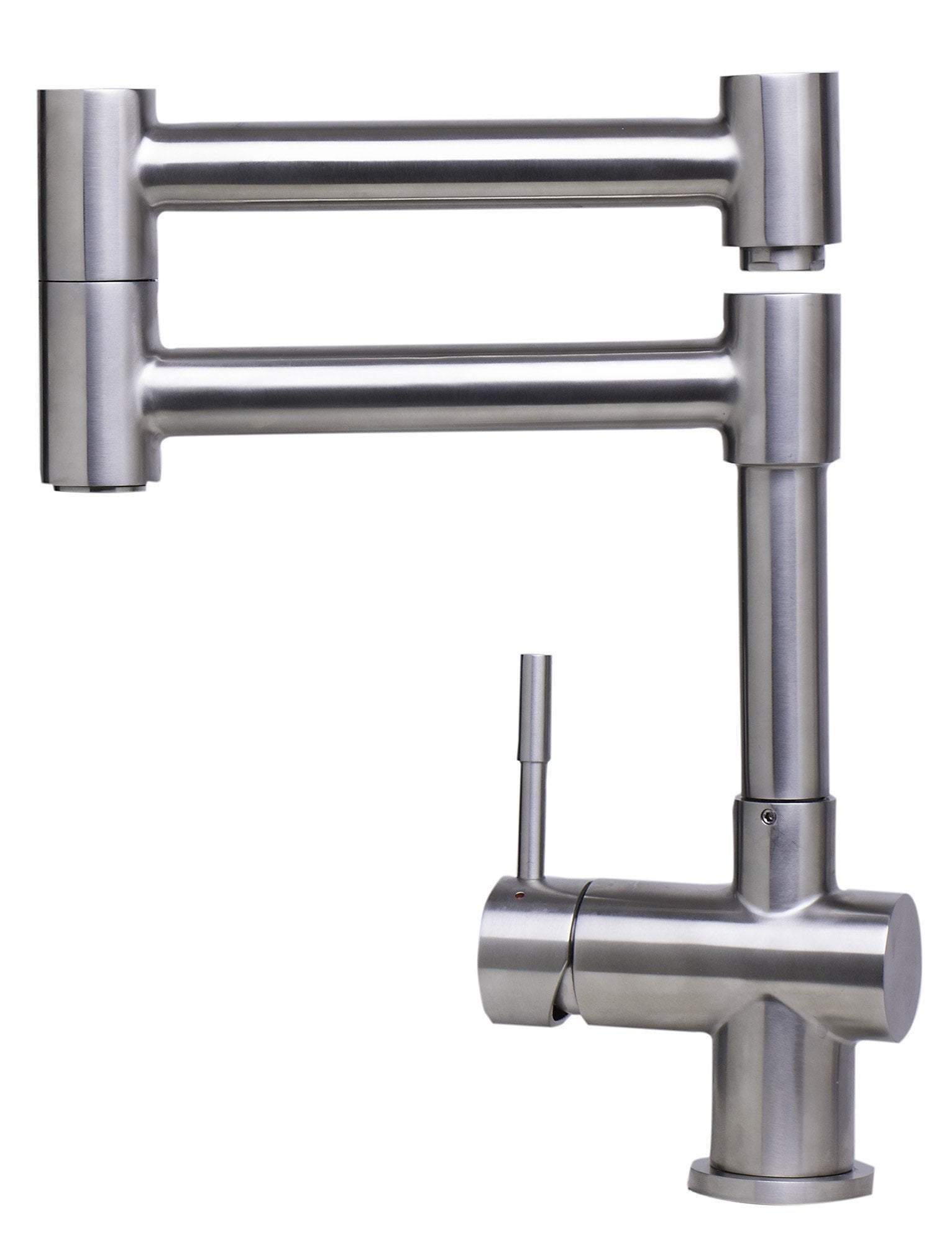 alfi solid brushed stainless steel retractable single hole kitchen faucet ab2038 bss