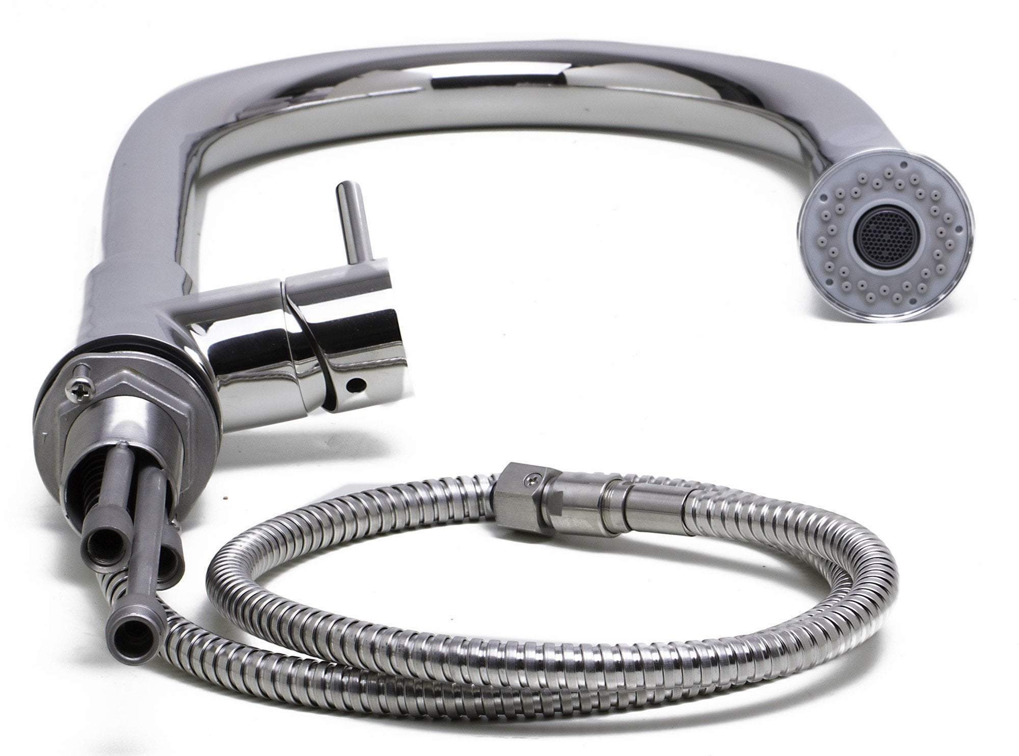 alfi solid polished stainless steel pull down single hole kitchen faucet ab2034 pss