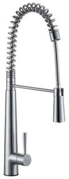 alfi solid stainless steel commercial spring kitchen faucet with pull down spray ab2039