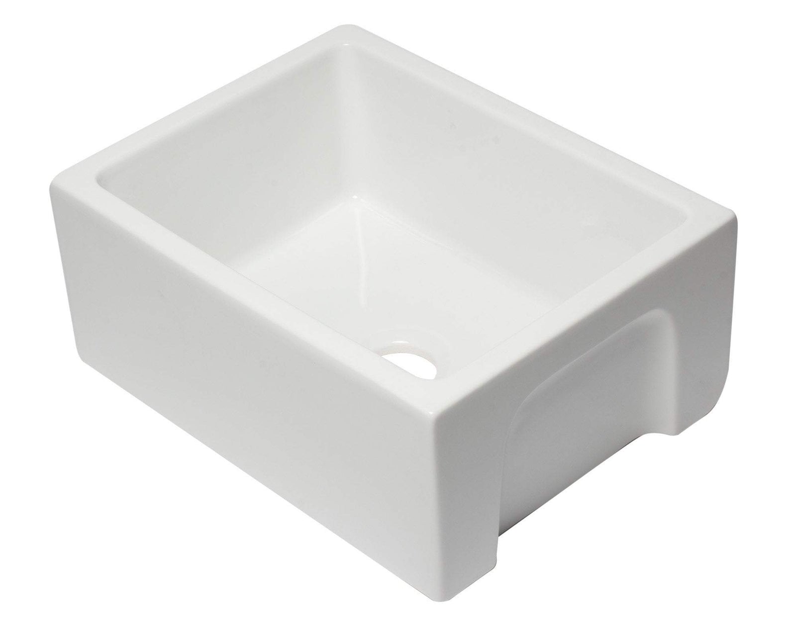 24 inch White Reversible Smooth / Fluted Single Bowl Fireclay Farm Sink