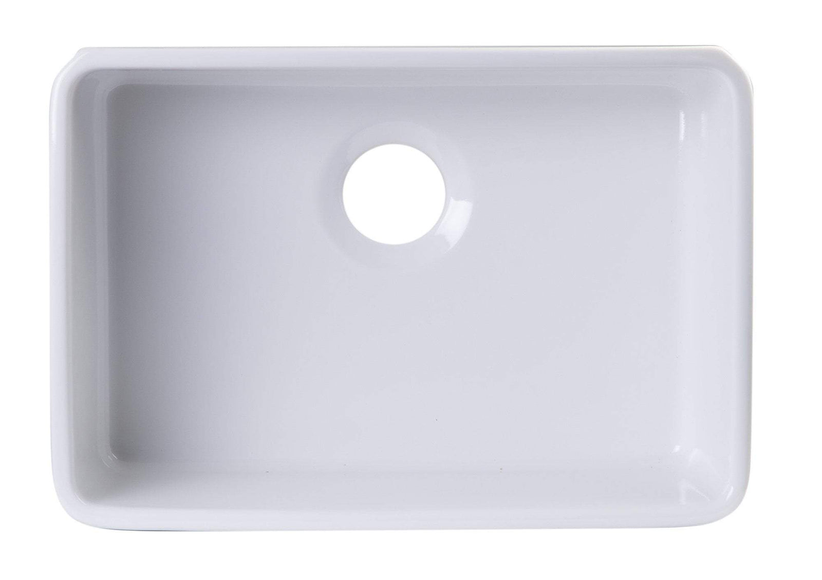24 inch White Single Bowl Fireclay Undermount Kitchen Sink