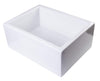 24&quot; White Smooth Thick Wall Fireclay Single Bowl Farm Sink