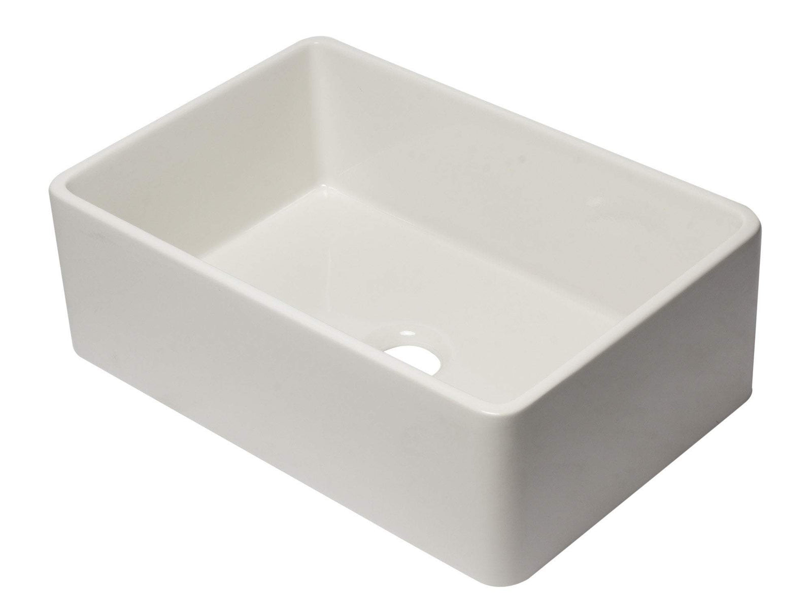 30 inch Biscuit Reversible Single Fireclay Farmhouse Kitchen Sink