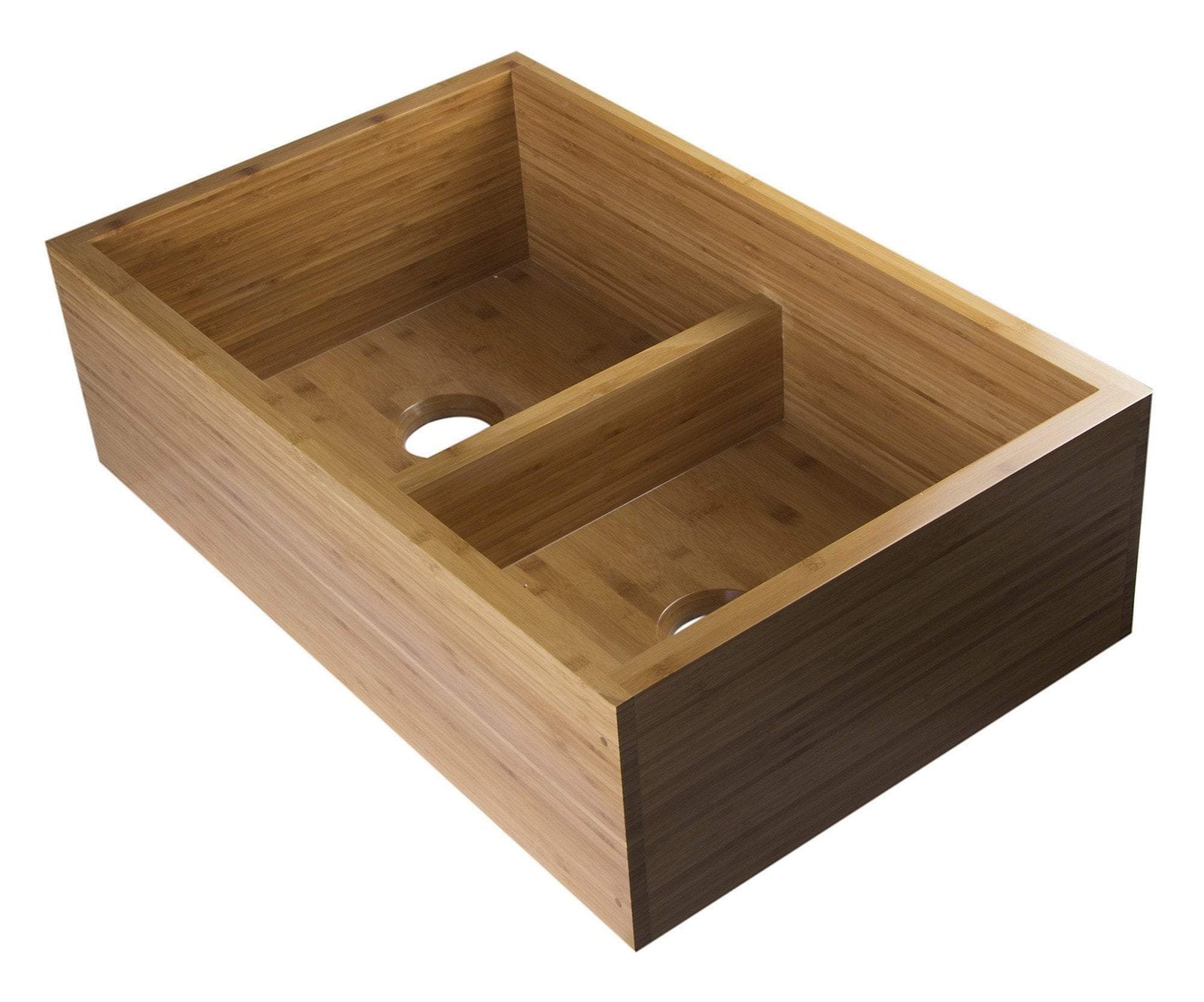 alfi 33 double bowl bamboo kitchen farm sink ab3321