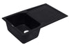 ALFI brand AB1620DI-BLA Black 34&quot; Single Bowl Granite Composite Kitchen Sink with Drainboard