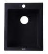 ALFI brand AB1720DI-BLA Black 17&quot; Drop-In Rectangular Granite Composite Kitchen Prep Sink