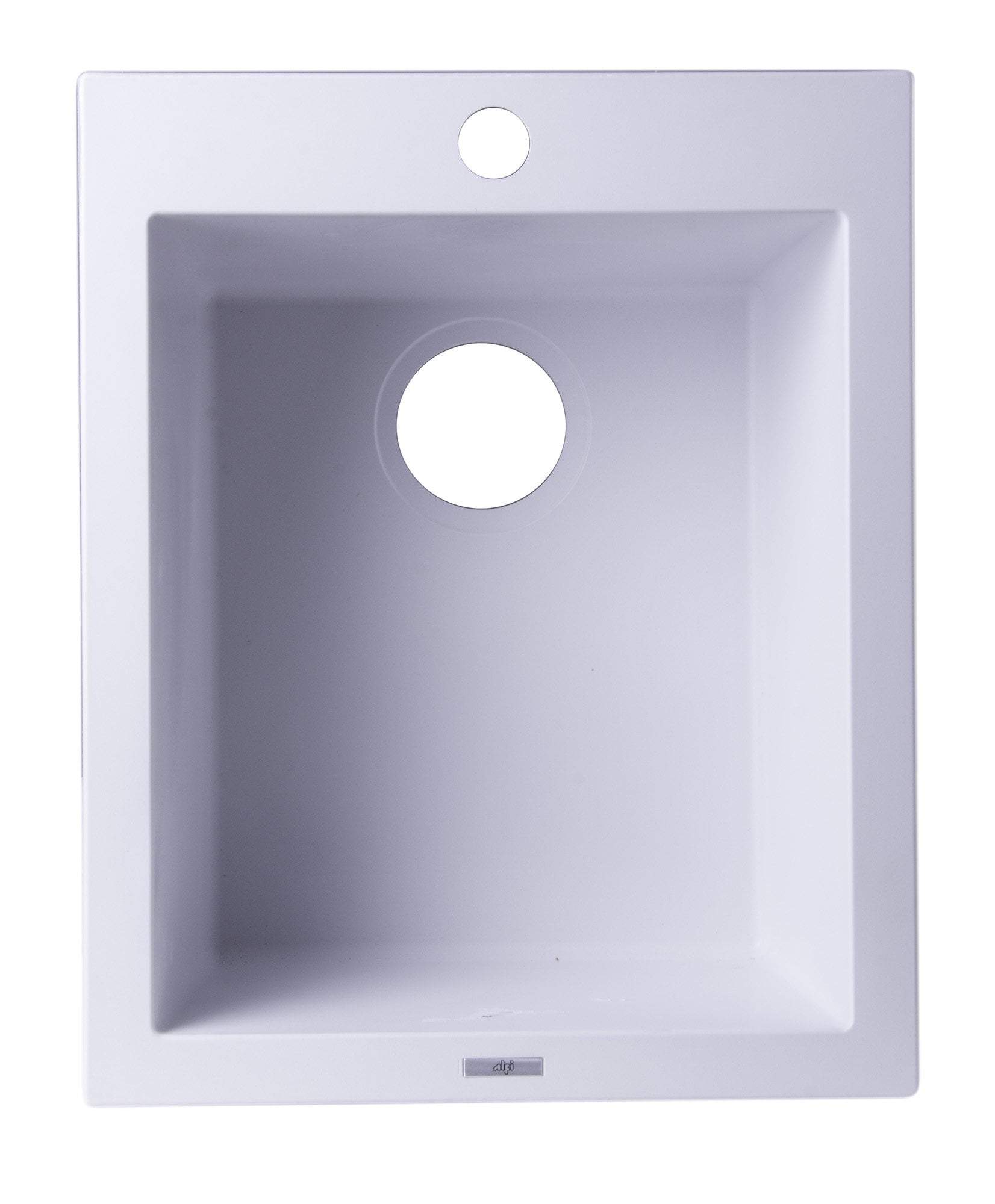 ALFI brand AB1720DI-W White 17" Drop-In Rectangular Granite Composite Kitchen Prep Sink