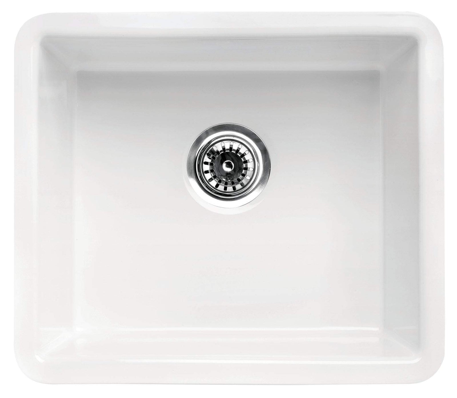 ALFI brand AB2017 20" White Single Bowl Fireclay Undermount Kitchen Sink