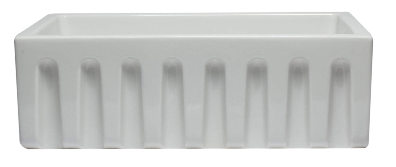 ALFI brand AB3018HS-W 30 inch White Reversible Smooth / Fluted Single Bowl Fireclay Farm Sink