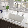 ALFI brand AB3018UD-W 30&quot; White Undermount / Drop In Fireclay Kitchen Sink