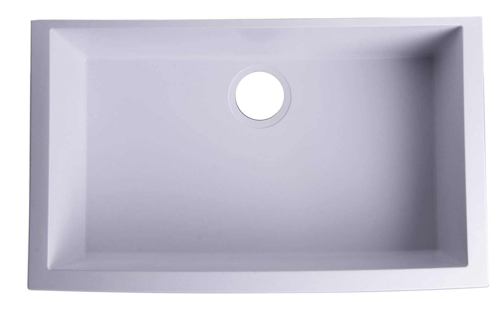ALFI brand AB3020UM-W White 30" Undermount Single Bowl Granite Composite Kitchen Sink