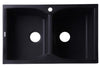ALFI brand AB3220DI-BLA Black 32&quot; Drop-In Double Bowl Granite Composite Kitchen Sink