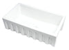 ALFI brand AB3318HS-W White 33&quot; x 18&quot; Reversible Fluted / Smooth Single Bowl Fireclay Farm Sink