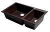 ALFI brand AB3319DI-C Chocolate 34&quot; Double Bowl Drop In Granite Composite Kitchen Sink