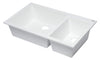 ALFI brand AB3319UM-W White 34&quot; Double Bowl Undermount Granite Composite Kitchen Sink