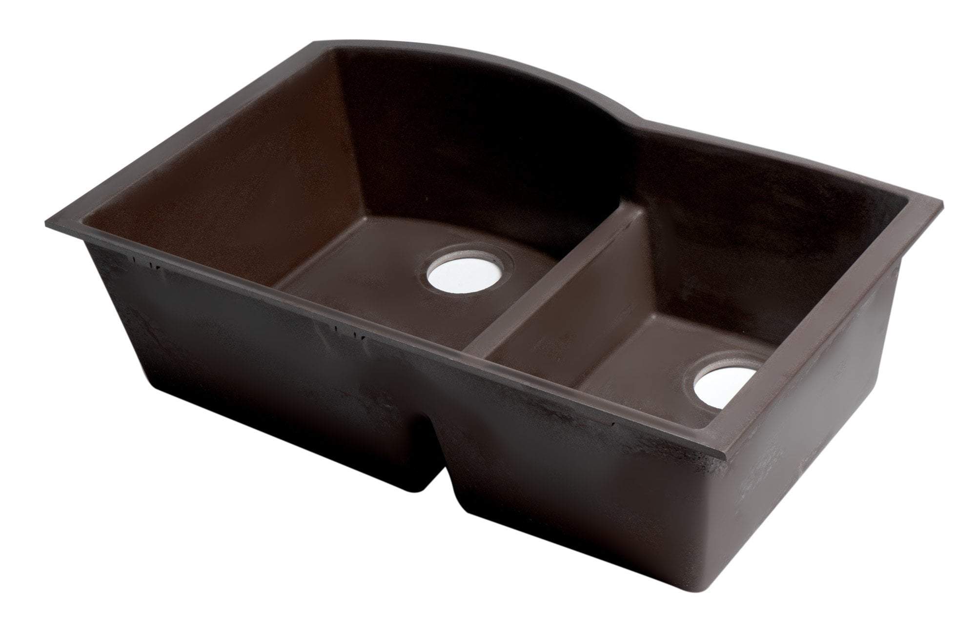 ALFI brand AB3320UM-C Chocolate 33" Double Bowl Undermount Granite Composite Kitchen Sink