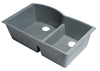 ALFI brand AB3320UM-T Titanium 33&quot; Double Bowl Undermount Granite Composite Kitchen Sink
