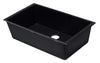 ALFI brand AB3322UM-BLA Black 33&quot; Single Bowl Undermount Granite Composite Kitchen Sink