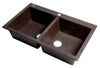 ALFI brand AB3420DI-C Chocolate 34&quot; Drop-In Double Bowl Granite Composite Kitchen Sink
