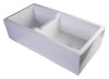 ALFI brand AB3618DB-W  36&quot; White Smooth Apron Thick Wall Fireclay Double Bowl Farm Sink