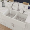 ALFI brand AB3918DB-W 39&quot; White Smooth Apron Thick Wall Fireclay Double Bowl Farm Sink