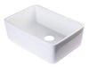 ALFI brand AB503-W White 23&quot; Smooth Apron Fireclay Single Bowl Farmhouse Kitchen Sink